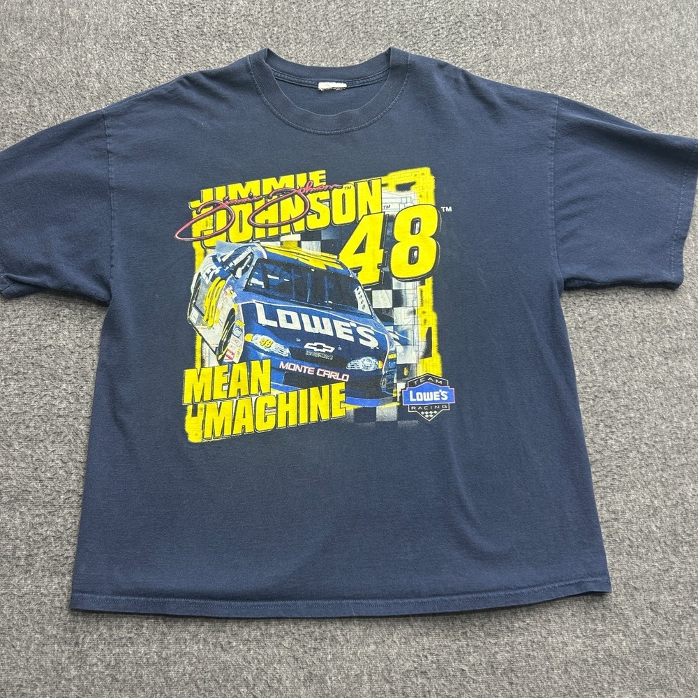 Jimmie Johnson Shirt  XL Lowes #48‎ Mean Machine NASCAR Racing Vintage